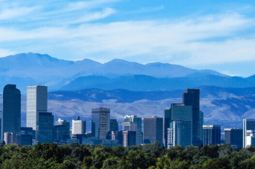 Mountain View behind Downtown Denver