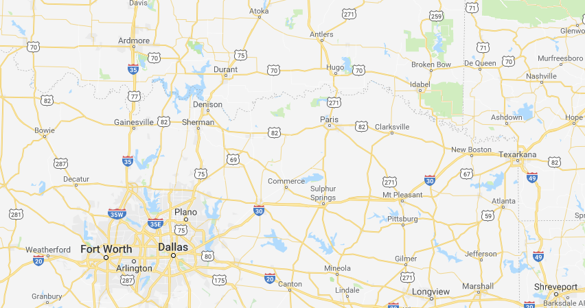 Map of Dallas Texas